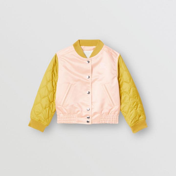 Burberry Burberry Childrens Contrast-sleeve Nylon Bomber Jacket, Size: 12y, Pink