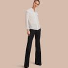 Burberry Burberry Wide-leg Technical Trousers, Size: 12, Black
