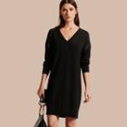 Burberry Lace-trimmed Merino Wool Dress