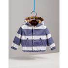 Burberry Burberry Reversible Stripe And Vintage Check Hooded Jacket, Size: 3y, Blue