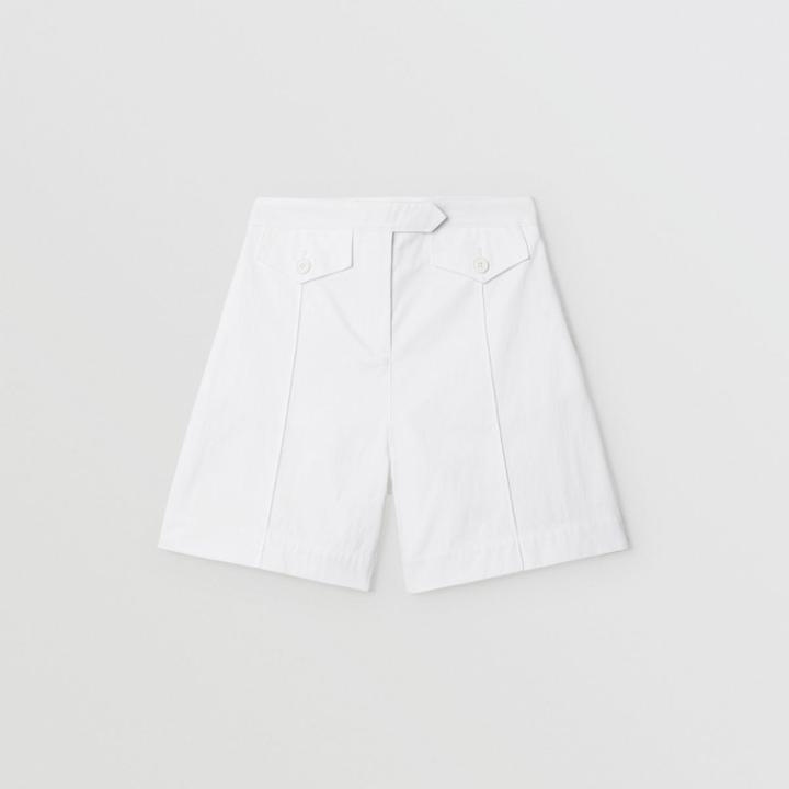 Burberry Burberry Childrens Logo Print Cotton Tailored Shorts, Size: 10y, White