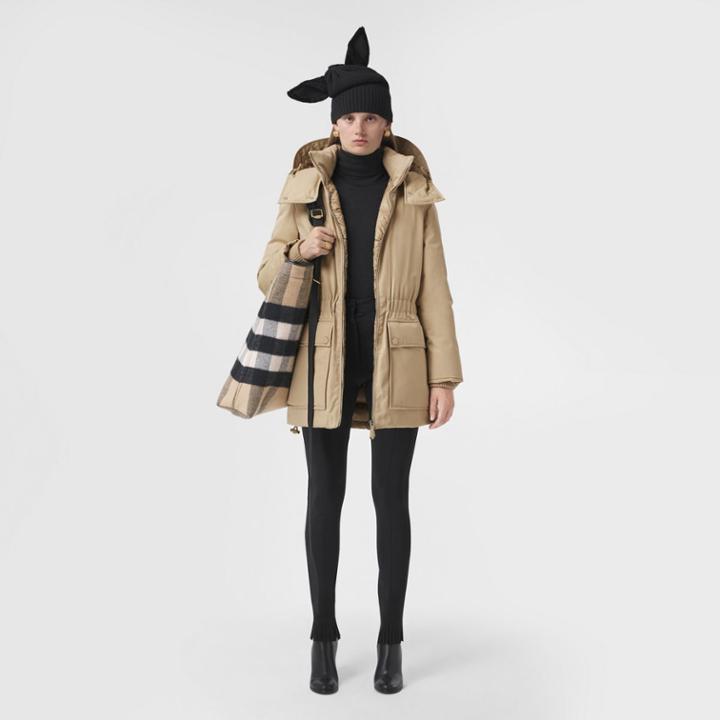 Burberry Burberry Detachable Hood Cotton Gabardine Coat, Size: S
