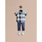 Burberry Burberry Short-sleeve Check Cotton Shirt, Size: 3y, Blue