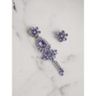 Burberry Burberry Crystal Drop Earring And Stud Set, Purple