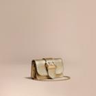 Burberry Burberry The Mini Buckle Bag In Metallic Grainy Leather, Yellow
