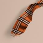 Burberry Burberry The Classic Cashmere Scarf In Check, Orange