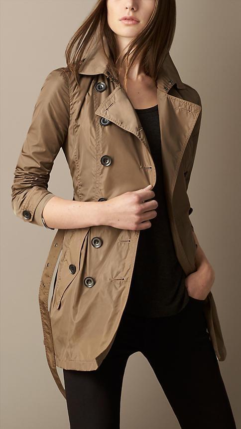 Burberry Brit Short Gathered-waist Trench Coat