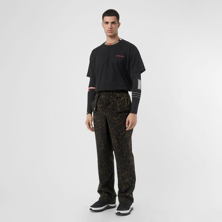 Burberry Burberry Icon Stripe Detail Cotton T-shirt, Black