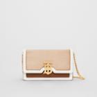 Burberry Burberry Mini Suede And Two-tone Leather Shoulder Bag, Beige