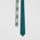 Burberry Burberry Modern Cut Check Detail Silk Tie, Green