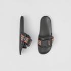 Burberry Burberry Icon Stripe Trim Coated Canvas Slides, Size: 43