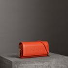 Burberry Burberry Embossed Leather Wallet With Chain, Orange