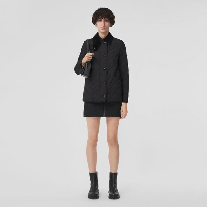 Burberry Burberry Diamond Quilted Thermoregulated Barn Jacket, Size: Xs, Black