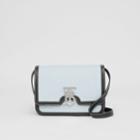Burberry Burberry Small Two-tone Canvas And Leather Tb Bag, Blue