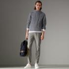 Burberry Burberry Open-stitch Detail Cable Knit Cotton Cashmere Sweater, Blue