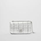Burberry Burberry Small Quilted Metallic Leather Lola Bag, Grey