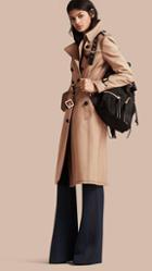 Burberry Slim Fit Cotton Trench Coat With Topstitching