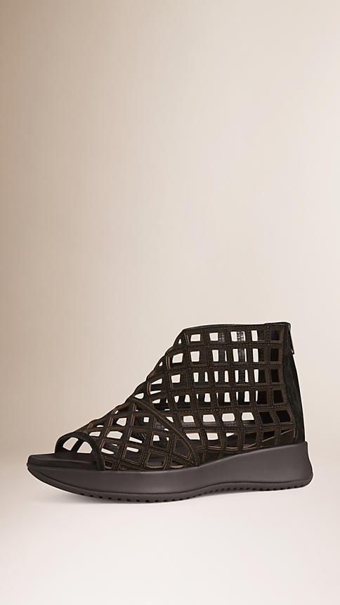 Burberry Suede Cut-out Sport Sandals