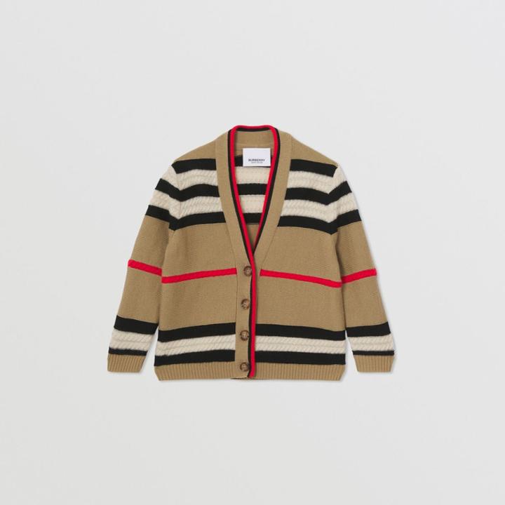 Burberry Burberry Childrens Icon Stripe Wool Cashmere Cardigan, Size: 2y