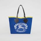 Burberry Burberry The Giant Tote In Archive Logo Cotton, Blue