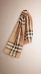 Burberry Exploded Check Wool Silk Scarf