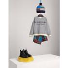 Burberry Burberry Striped Hem Embroidered Jersey Sweatshirt, Size: 4y