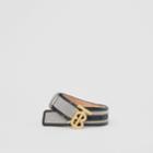 Burberry Burberry Monogram Motif Canvas And Leather Belt, Black