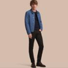 Burberry Burberry Diamond Quilted Jacket With Leather Trim, Size: 42, Blue