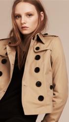 Burberry Burberry Cropped Cotton Gabardine Trench Jacket, Size: 04, Yellow