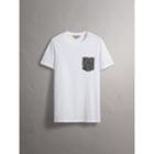 Burberry Burberry Beasts Jacquard Pocket Detail Cotton T-shirt, White