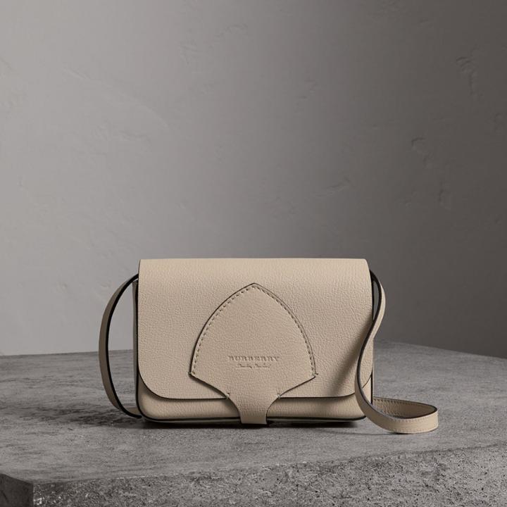 Burberry Burberry Equestrian Shield Leather Wallet With Detachable Strap, Beige