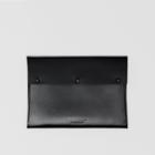 Burberry Burberry Large Suede And Leather Envelope Pouch, Black