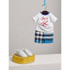 Burberry Burberry Check Cotton Chino Shorts, Size: 2y, Blue