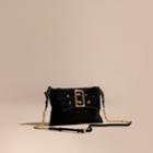 Burberry Burberry Suede Clutch Bag With Buckled Bow Detail, Black