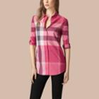 Burberry Burberry Check Cotton Shirt, Size: Xxs, Pink
