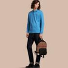 Burberry Burberry Long-sleeved Tipped Cotton Piqu Polo Shirt, Size: M, Blue