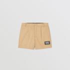 Burberry Burberry Childrens Logo Appliqu Cotton Twill Tailored Shorts, Size: 3y, Beige