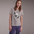 Burberry Burberry Pallas Helmet Print Cotton T-shirt, Size: Xl, Grey