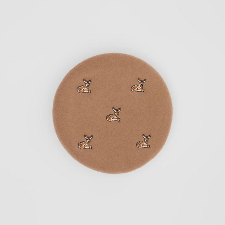 Burberry Burberry Childrens Deer Motif Wool Blend Beret, Size: 4y-6y