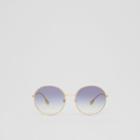 Burberry Burberry Icon Stripe Detail Round Frame Sunglasses