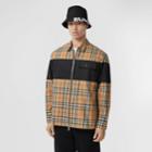 Burberry Burberry Contrast Panel Check Cotton Shirt, Size: Xxs, Beige