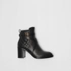 Burberry Burberry Strap Detail Quilted Leather Ankle Boots, Size: 36, Black