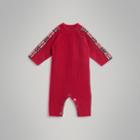 Burberry Burberry Check Detail Cashmere Jumpsuit, Size: 3m, Red
