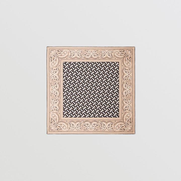 Burberry Burberry Monogram And Paisley Print Silk Square Scarf