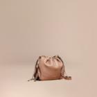 Burberry Burberry Grainy Leather And House Check Crossbody Bag, Beige