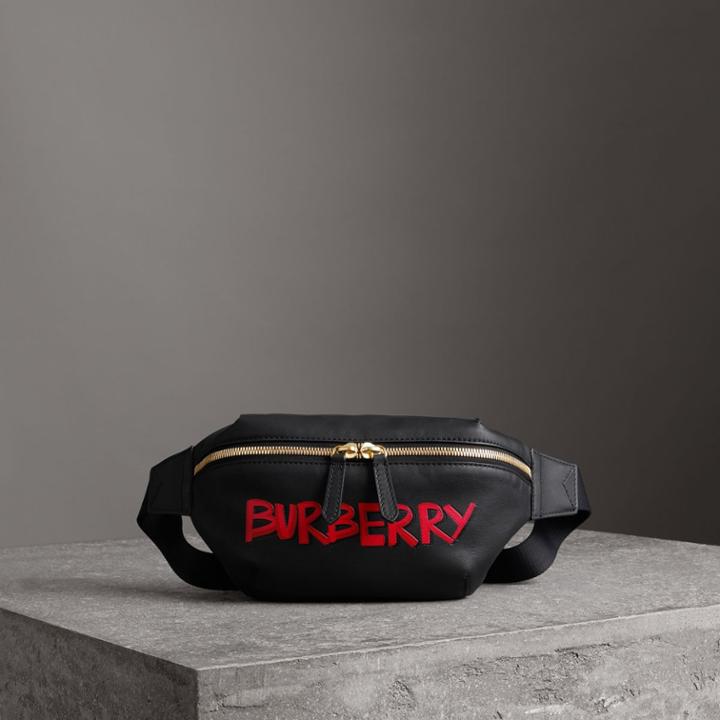 Burberry Burberry Medium Graffiti Print Leather Bum Bag