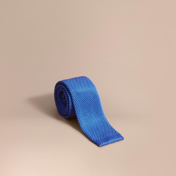 Burberry Burberry Slim Cut Knitted Silk Tie, Blue