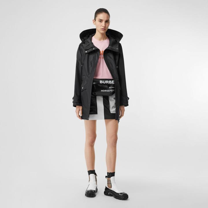 Burberry Burberry Coated Nylon Hooded Parka With Detachable Gilet, Size: 04, Black