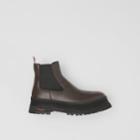 Burberry Burberry Logo Detail Leather Chelsea Boots, Size: 41, Brown