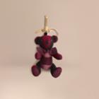 Burberry Burberry Thomas Bear Charm In Check Cashmere, Purple